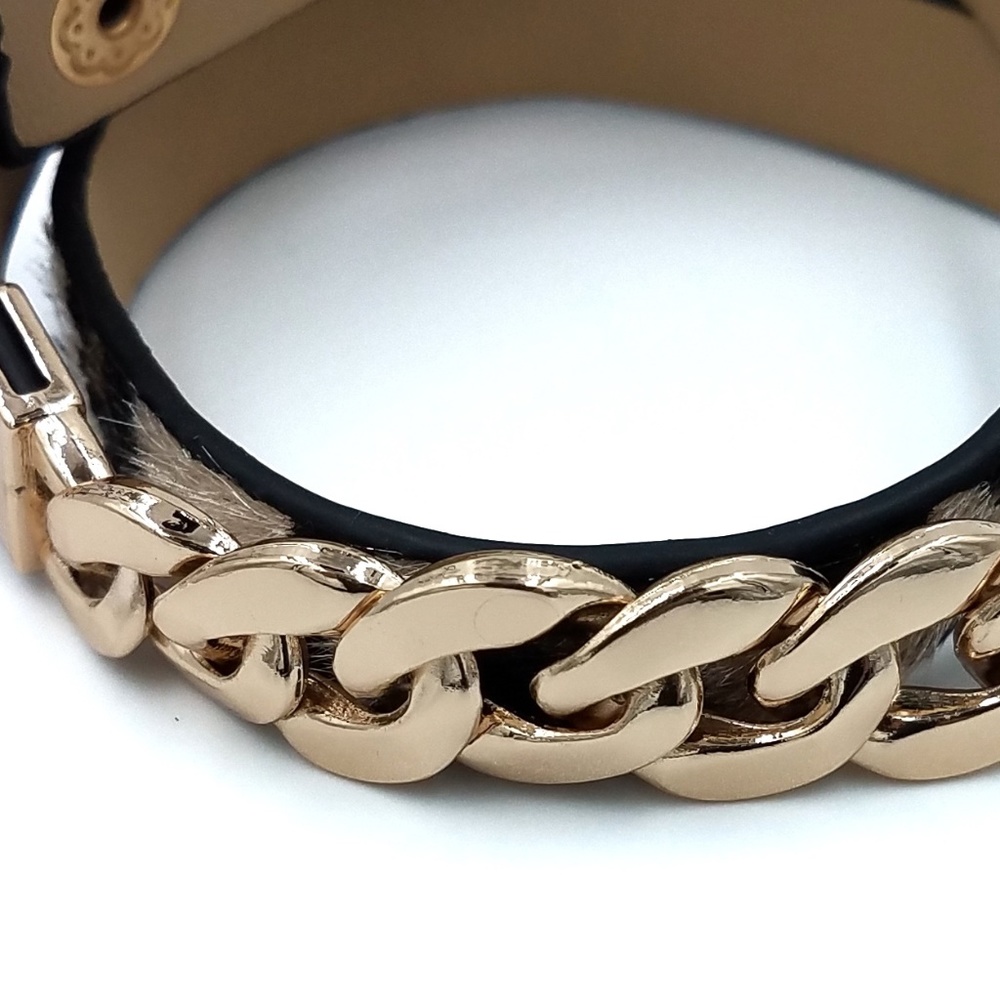 Leopard  gold chain wrap bracelet animal print - Picture 5 of 8